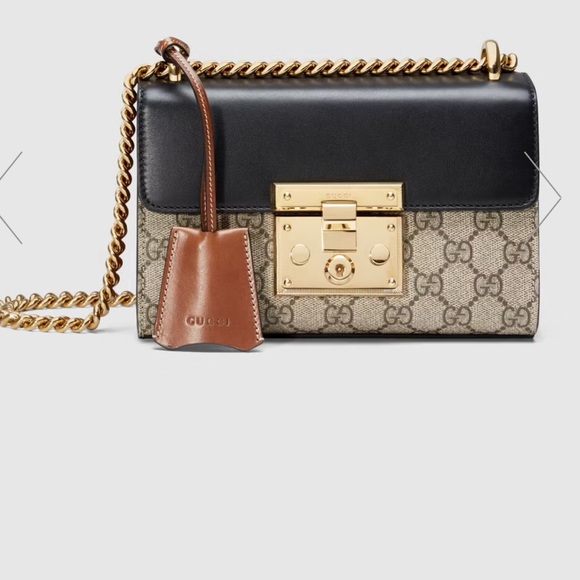 Gucci Small Padlock GG Canvas Leather Chain Shoulder Bag - Picture 5 of 15